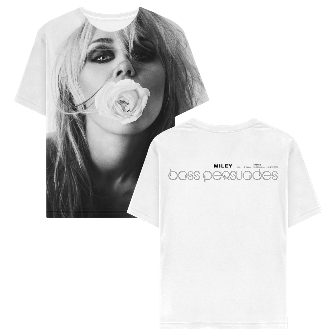 Bass Persuades White T-Shirt – Miley